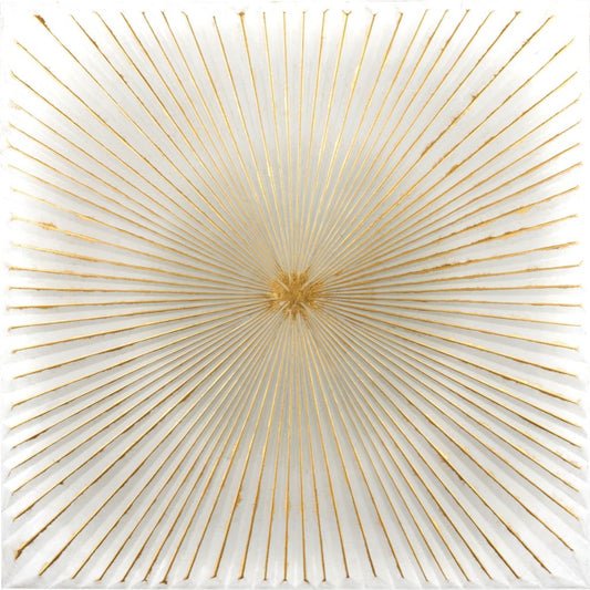 Metal White and Gold Sunburst Wall Art