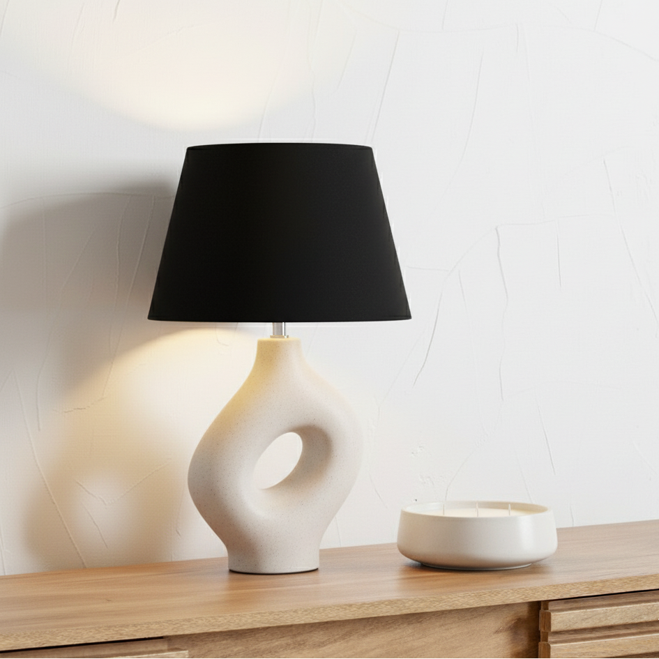 Ulla Organic Ceramic Monochrome Table Lamp
