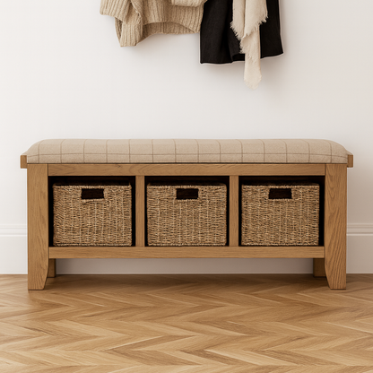 Eaton Country Oak Hall Bench
