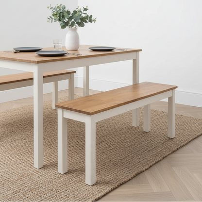 Coxmoor Ivory & Oak Dining Bench