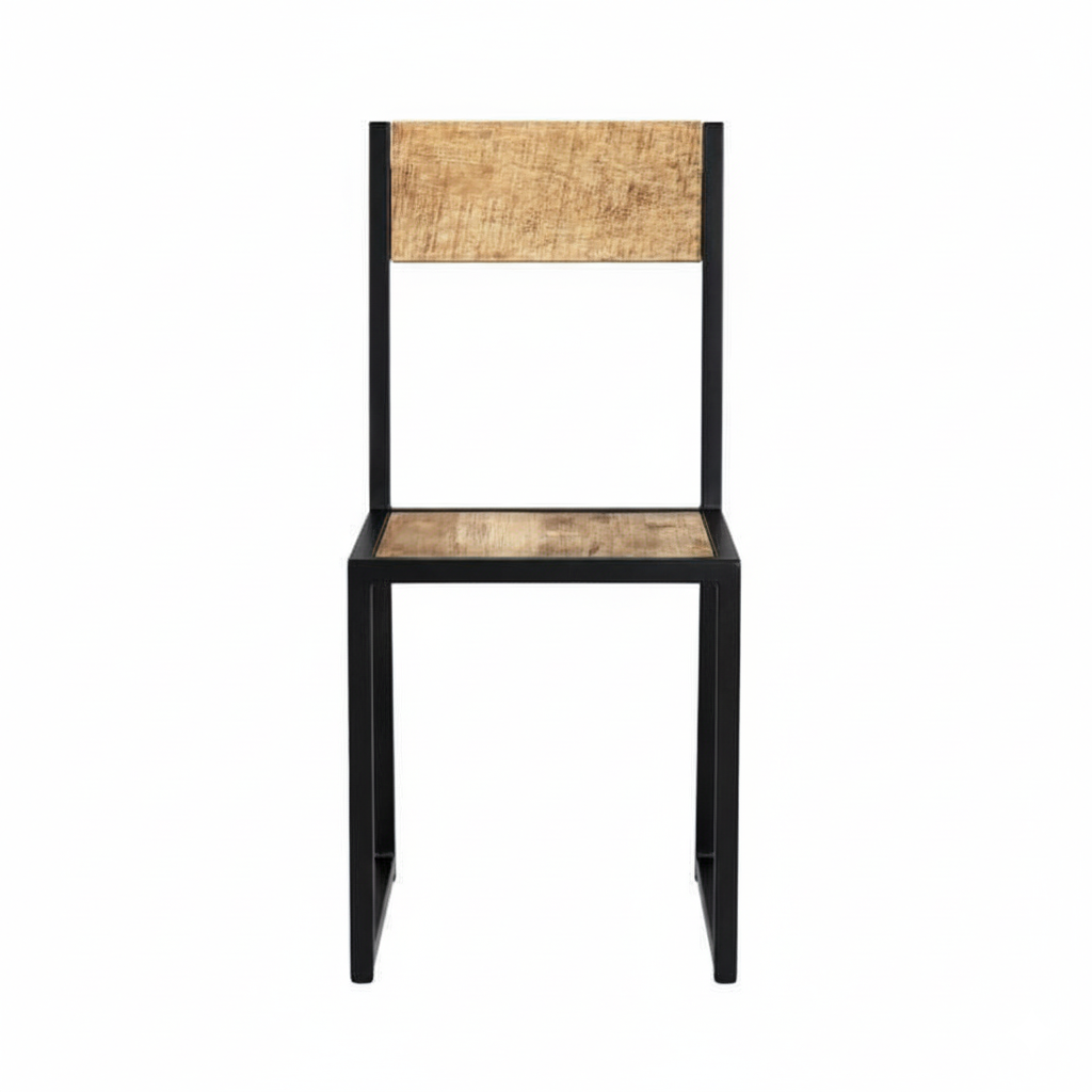 Cosmo Industrial Metal & Reclaimed Wood Dining Chair (Set of 2)