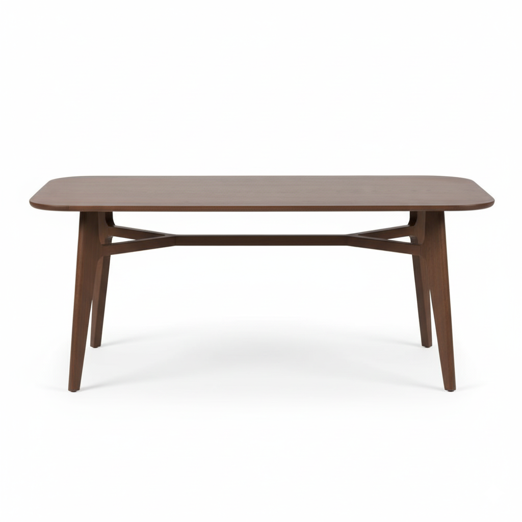 Elias Dark Ash Wood 1.8m Retro Dining Table