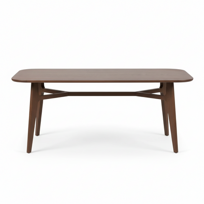 Elias Dark Ash Wood 1.8m Retro Dining Table