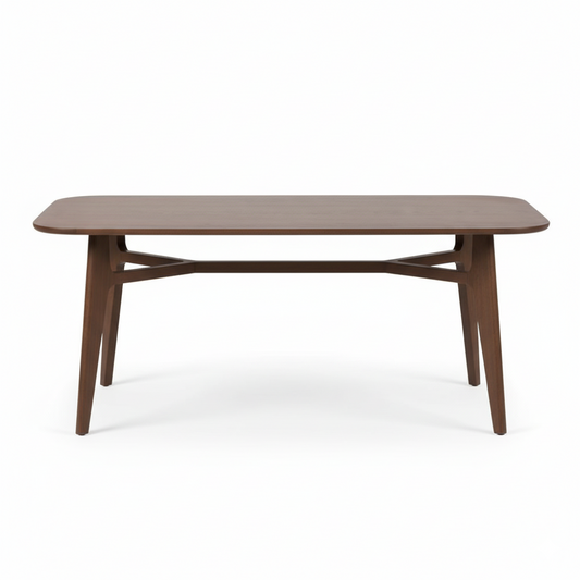 Elias Dark Ash Wood 1.8m Retro Dining Table