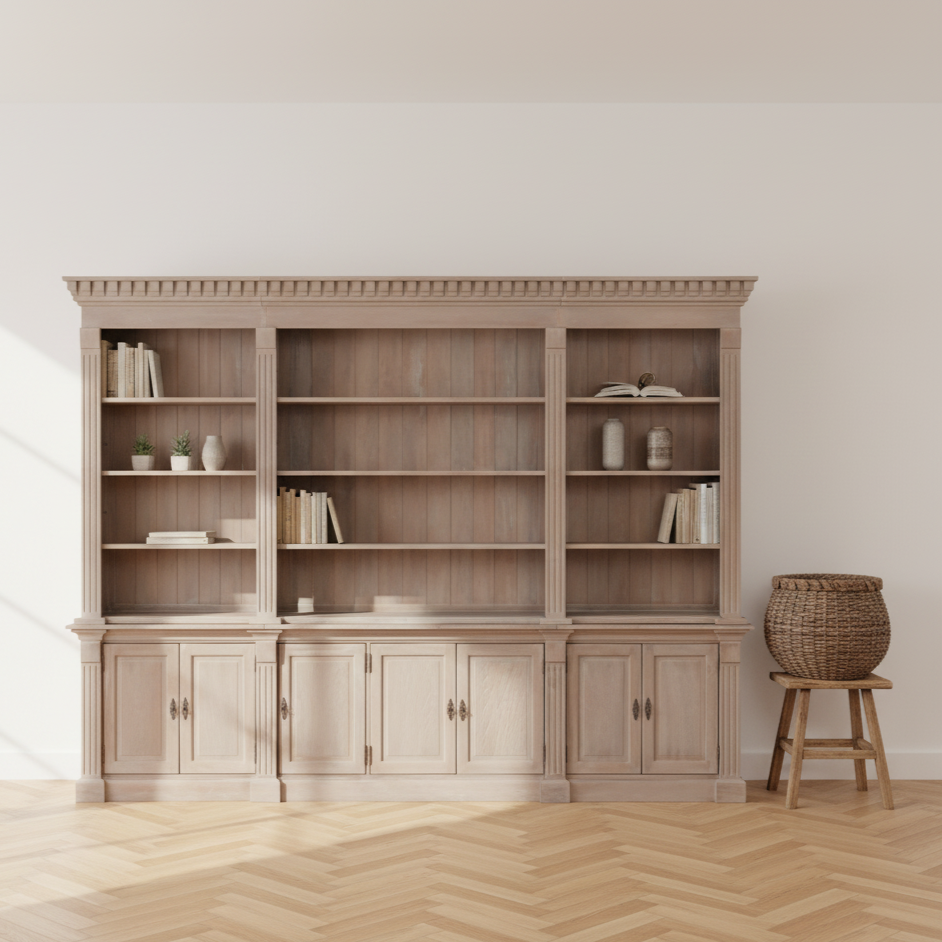 Arbouré Extra Large White Cedar Triple Bookcase