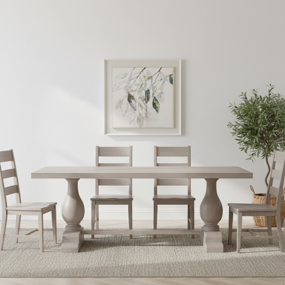 Aubrey 210cm Bleached Mango Wood Pedestal Dining Table
