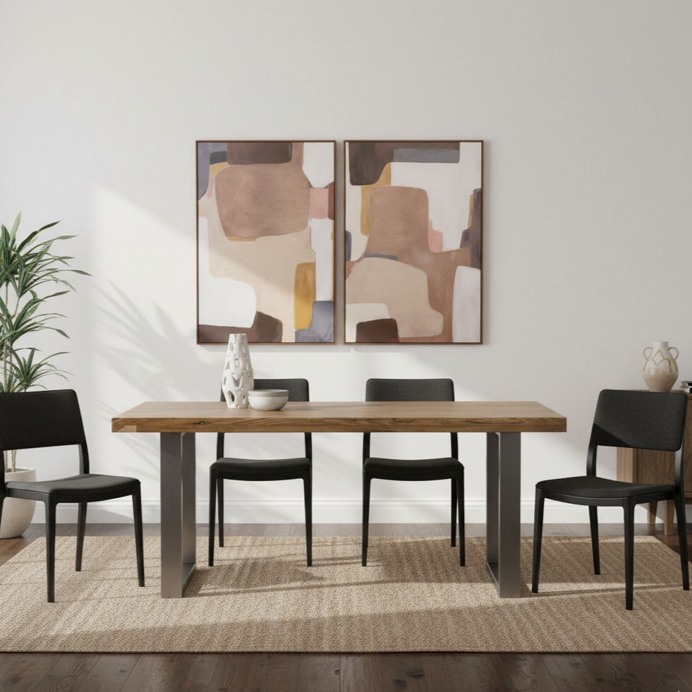 Metropolis Industrial Acacia Wood Dining Table