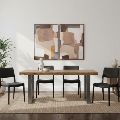 Metropolis Industrial Acacia Wood Dining Table