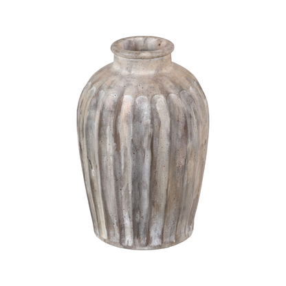 Ambrosia Natural Grooved Stoneware Vase