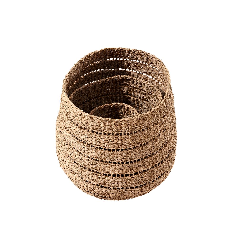 Seagrass Natural Round Baskets (Set of 3)