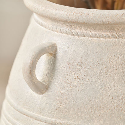Fibrestone Grey Wash Decorative with Handles Large Vase