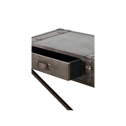 Adriano Peppercorn Leather Console Table