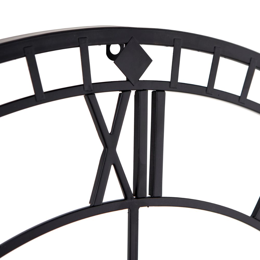 Metal Black Round Wall Clock Large
