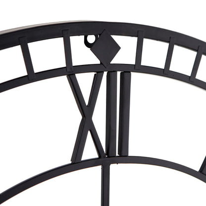 Metal Black Round Wall Clock Large