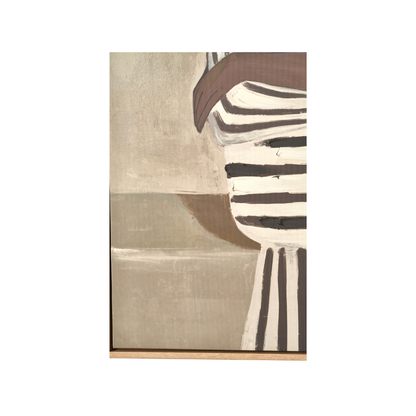Striped Dress Lady Design Canvas with Natural Frame