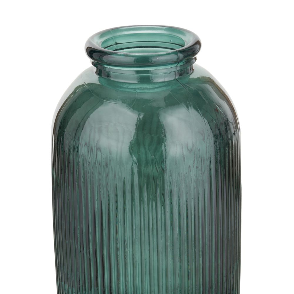 Recycled Glass Ribbed Vase Tall