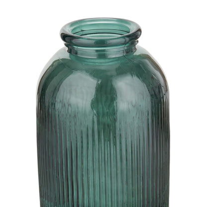 Recycled Glass Ribbed Vase Tall
