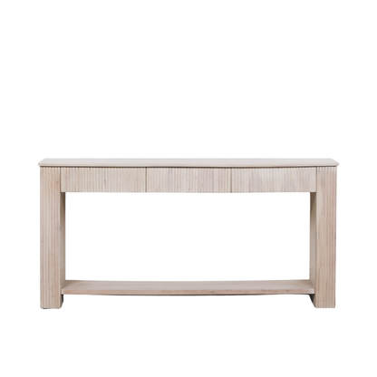 Everden Fluted Acacia Wood Console Table