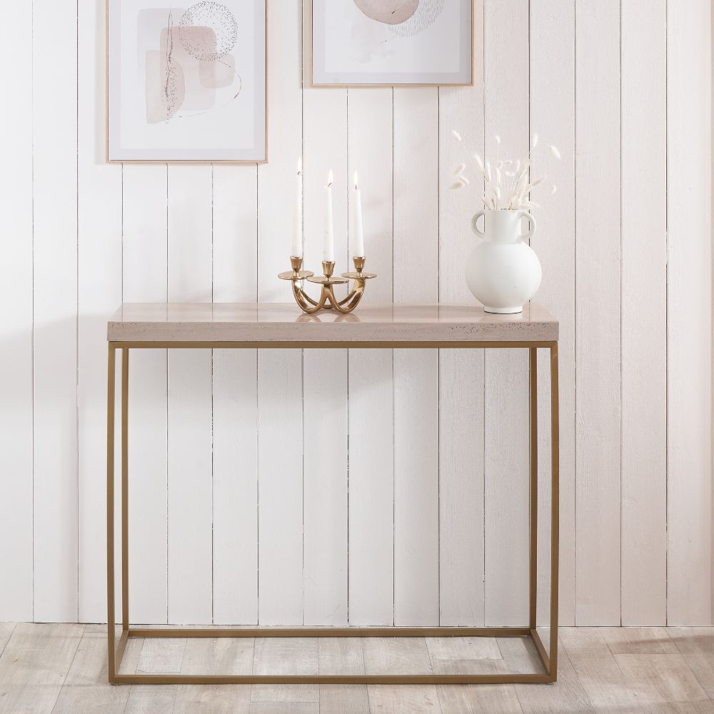 Madison Granite and Metal Console Table
