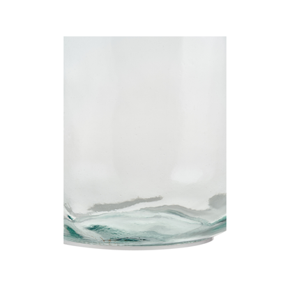 Clear Recycled Large Bottle Vase With A Raffia Wrapped Neck