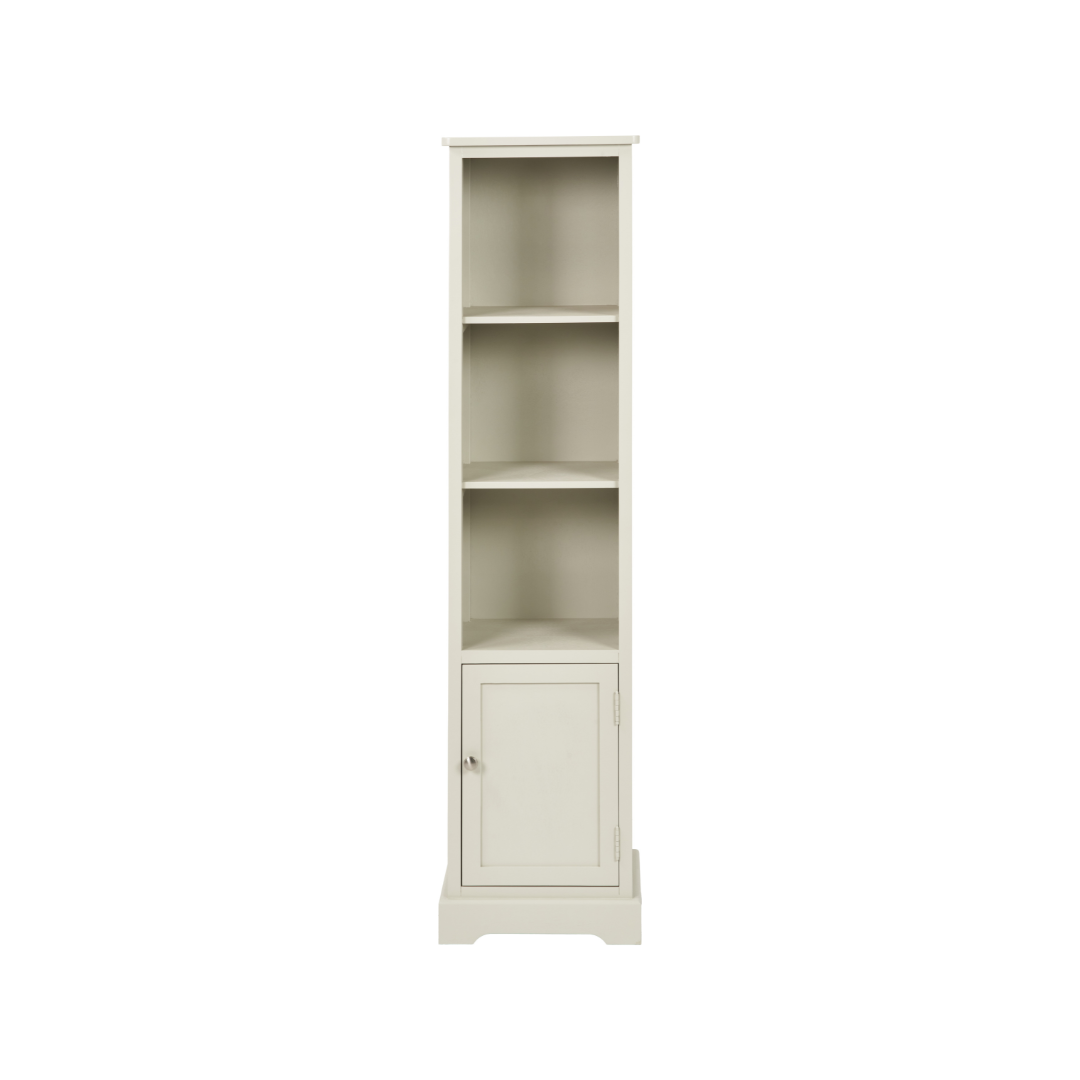 Croft Linen Pine Wood Slim 1 Door 3 Shelf Unit
