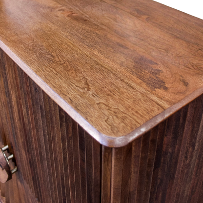 Aranya Solid Wood 2 Door Chip Pattern Cabinet