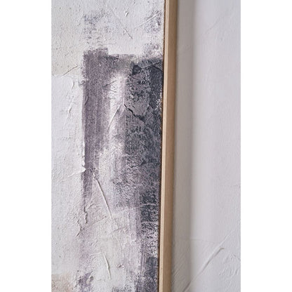 Canvas Natural and Grey Textured Abstract with Natural Frame