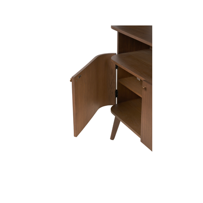 Elias Dark Ash Wood Retro Shelf Unit
