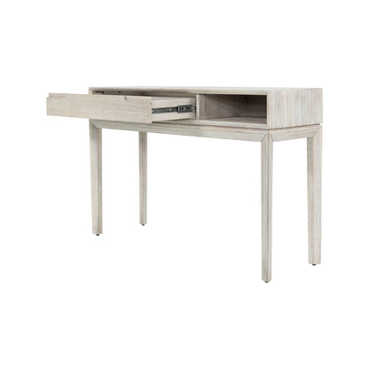 Gio White Sand Acacia Wood 1 Drawer Console Table