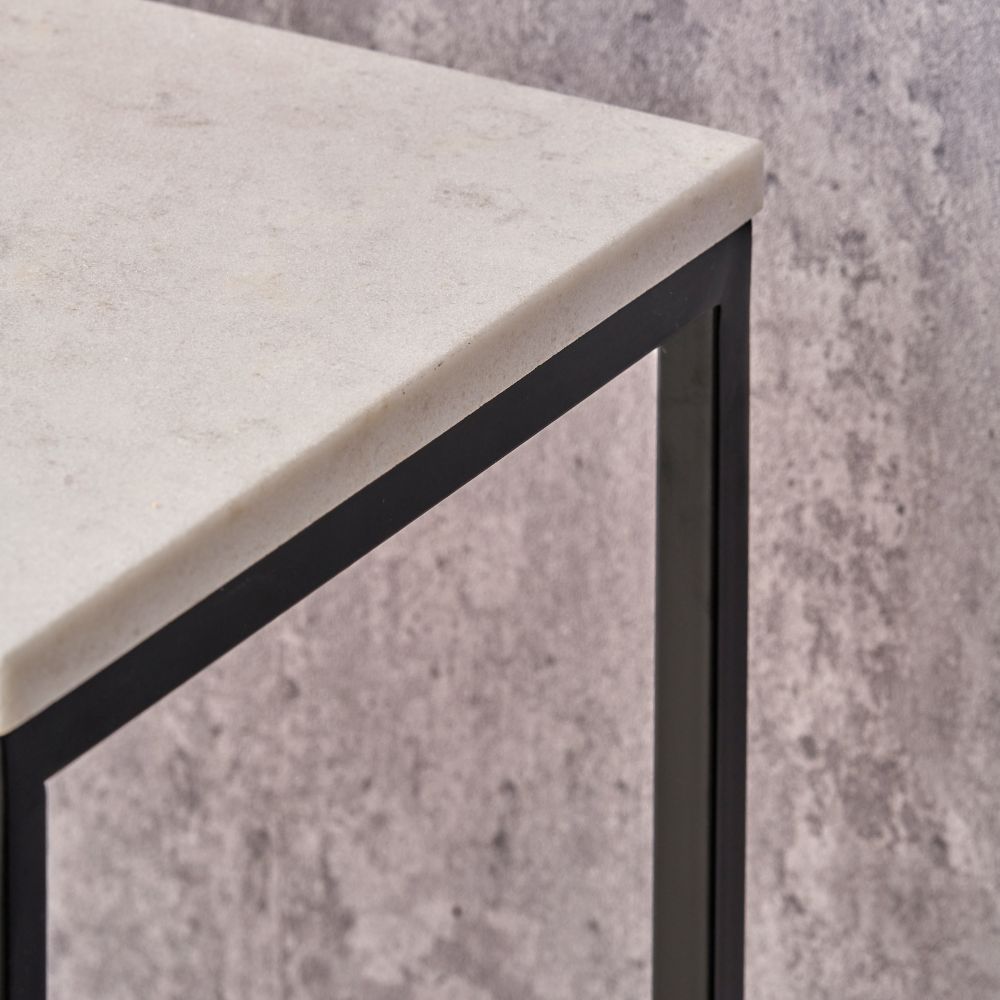 Kalani White Marble Console Table