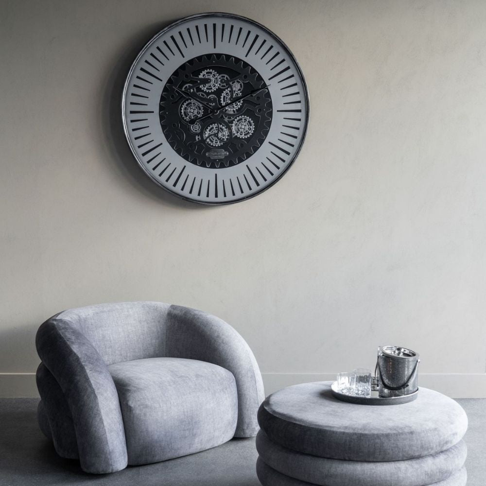Palladium with moving Dials Black Nickel Wall Clock