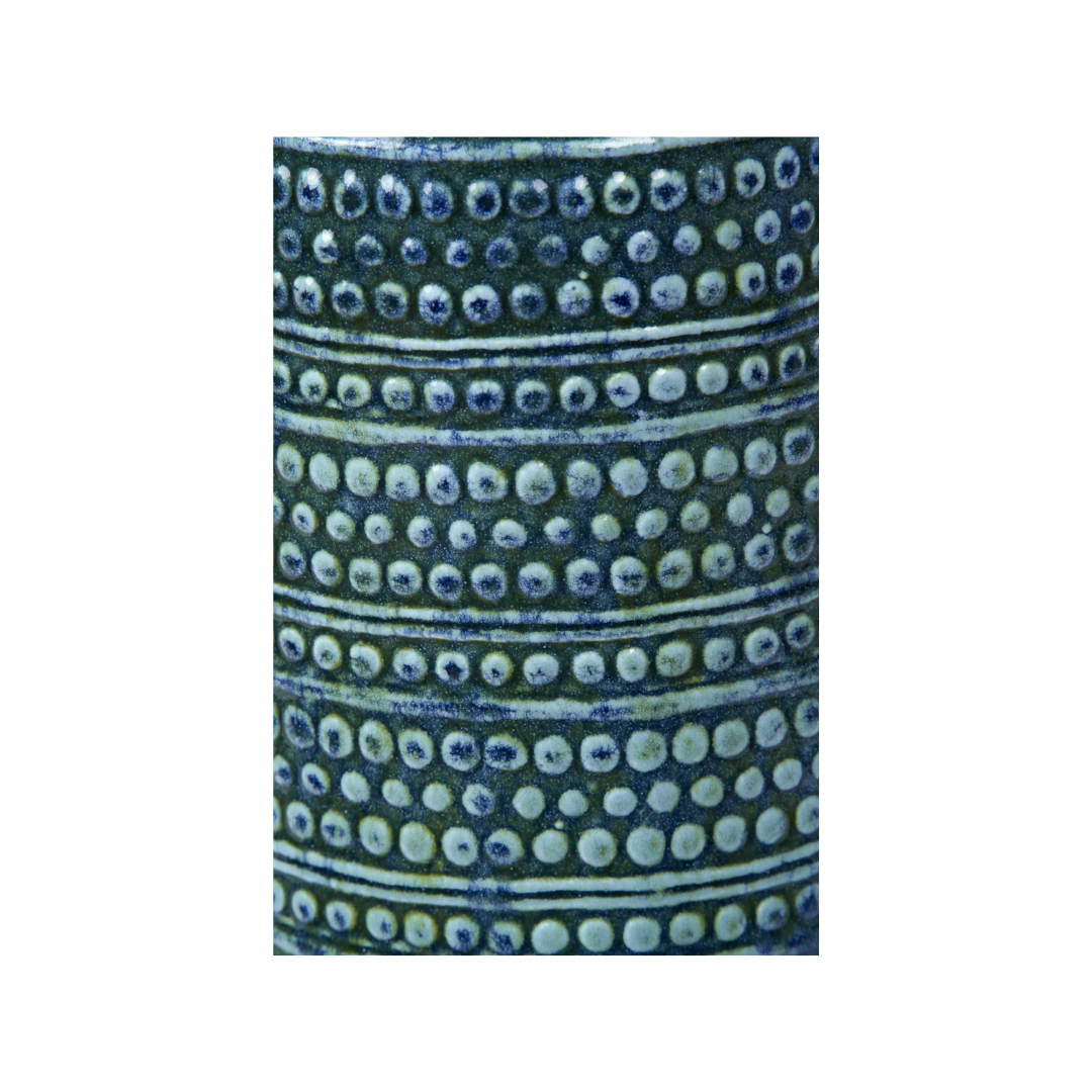 Theano Dot Design Blue Glaze Vase