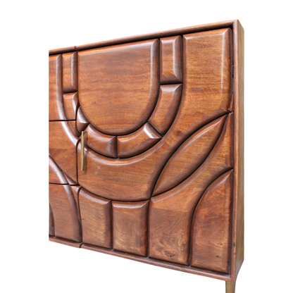 Aranya Solid Wood 2 Door 3 Drawer Sideboard