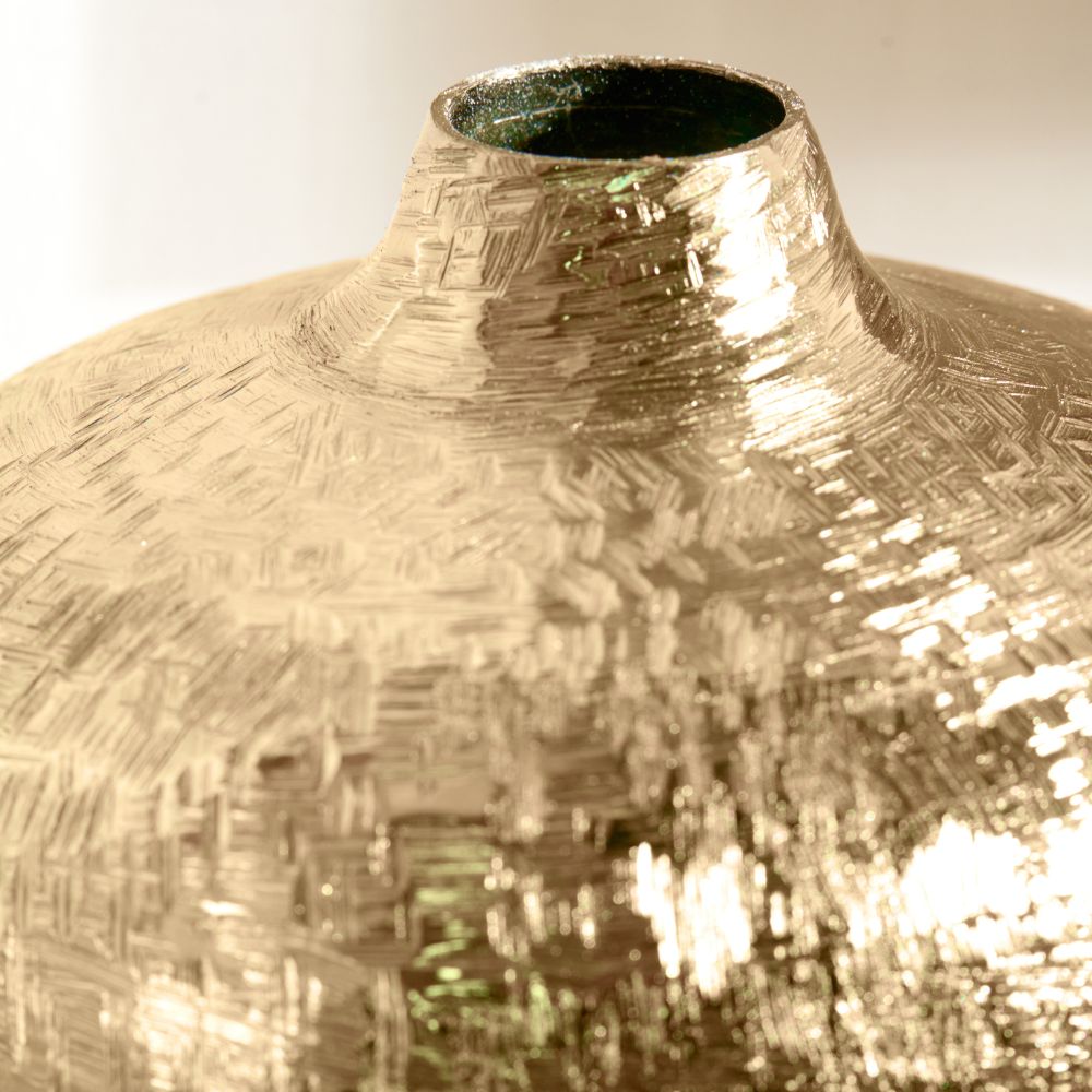 Metal Hammered Tall Vase