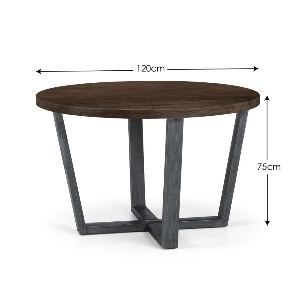 Brooklyn 1.2m Dark Oak Round Dining Table