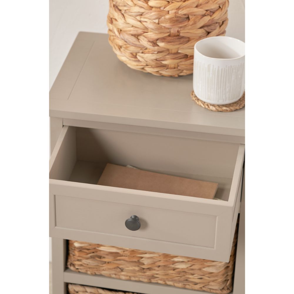 Devonshire Pine Wood 1 Drawer 2 Basket Unit