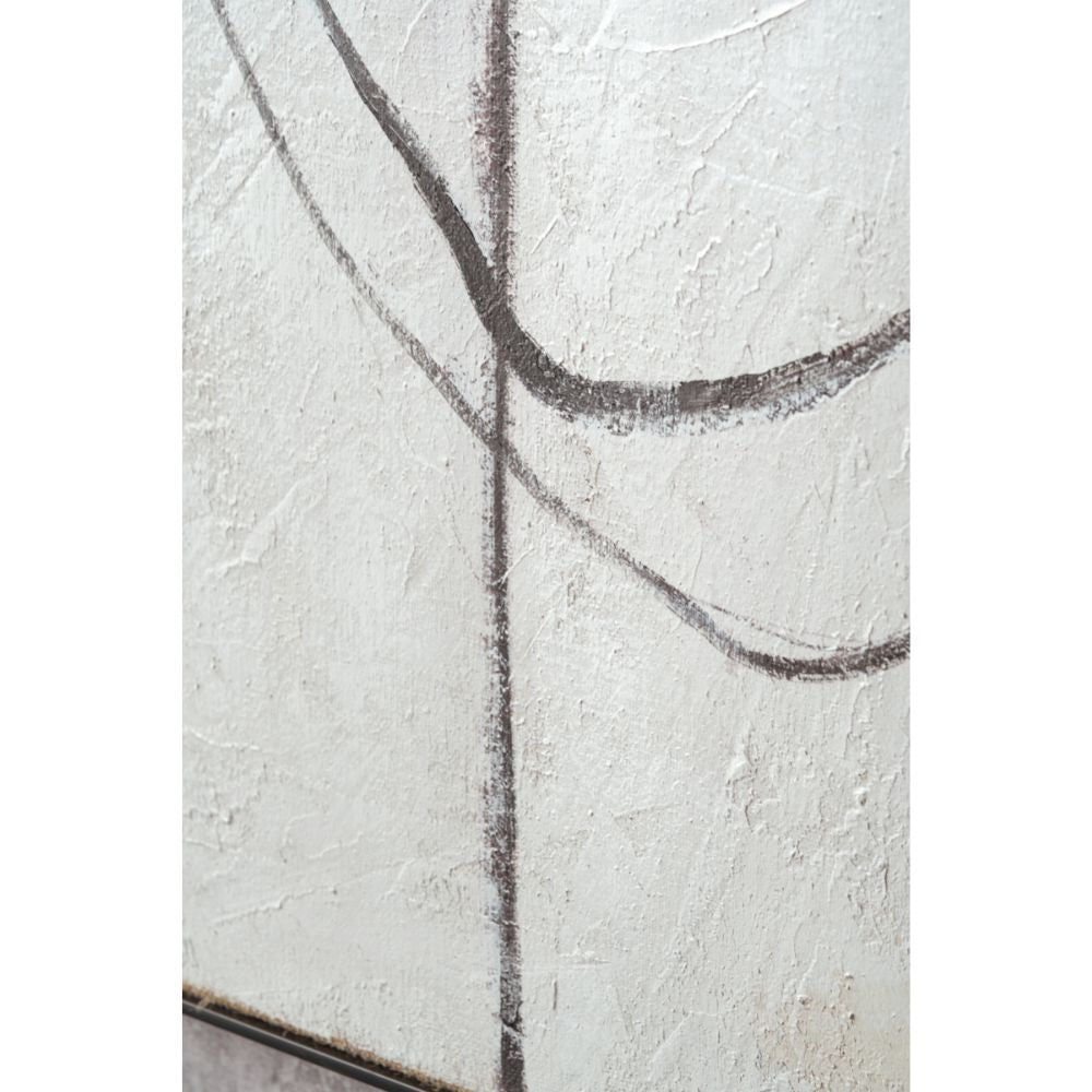 Canvas Monochrome Abstract with Black Frame