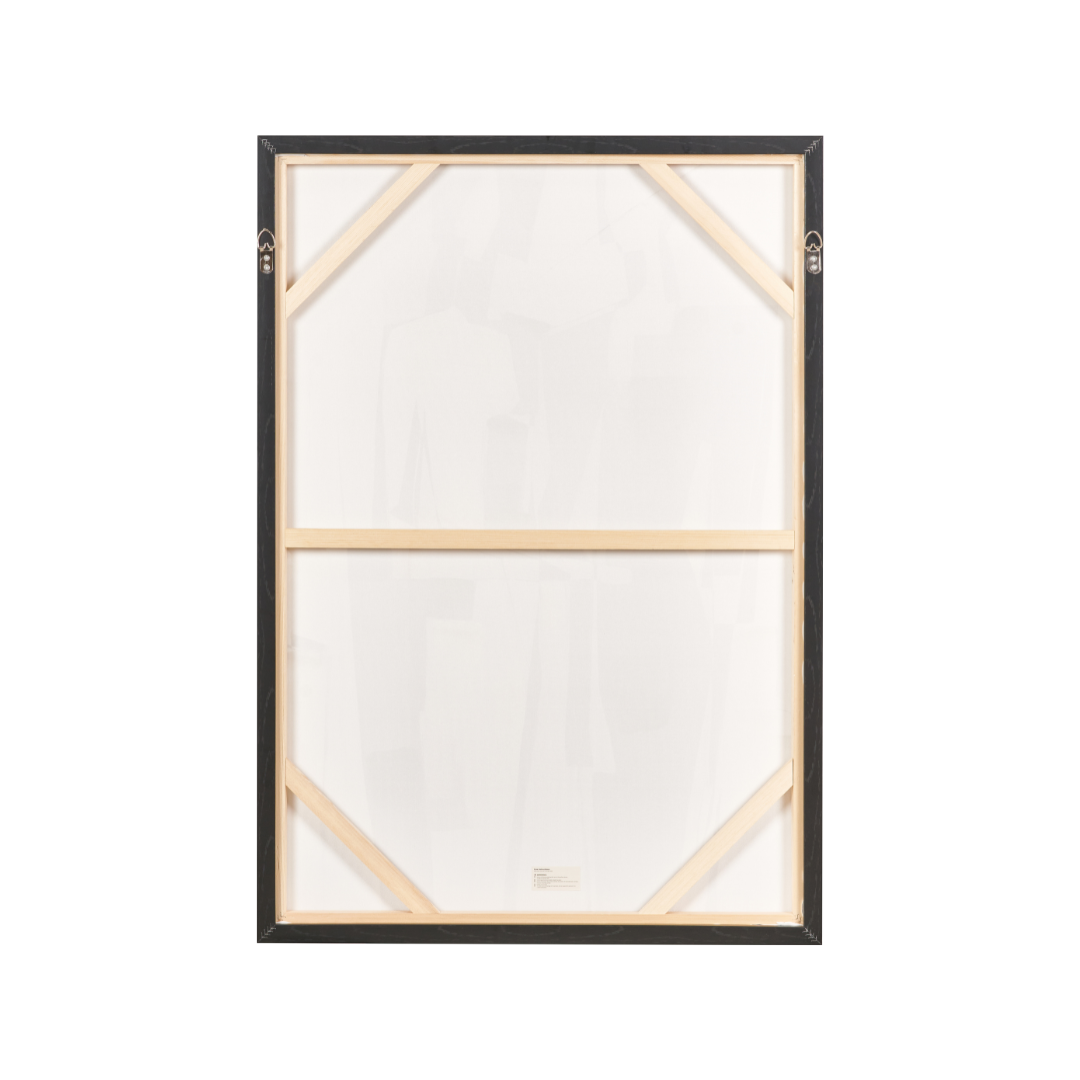 Monochrome Abstract People Canvas with Black Frame