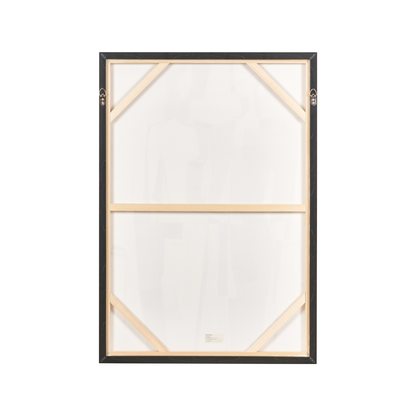 Monochrome Abstract People Canvas with Black Frame