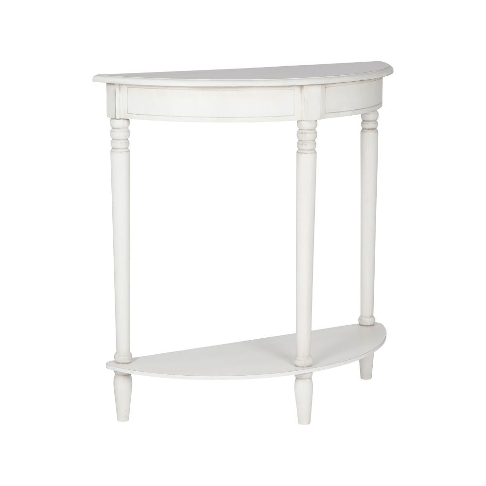 Heritage Pine Wood Half Moon Console Table