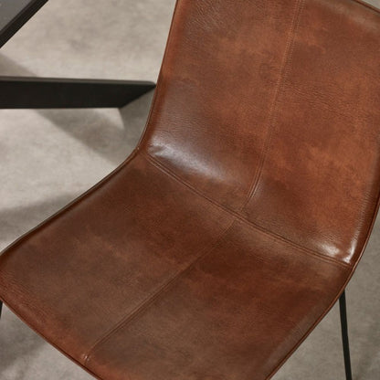 Joren Tan Brown PU Leather Dining Chair (Set of 2)