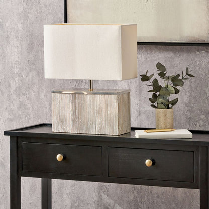 Hampton Wood White Wash Table Lamp