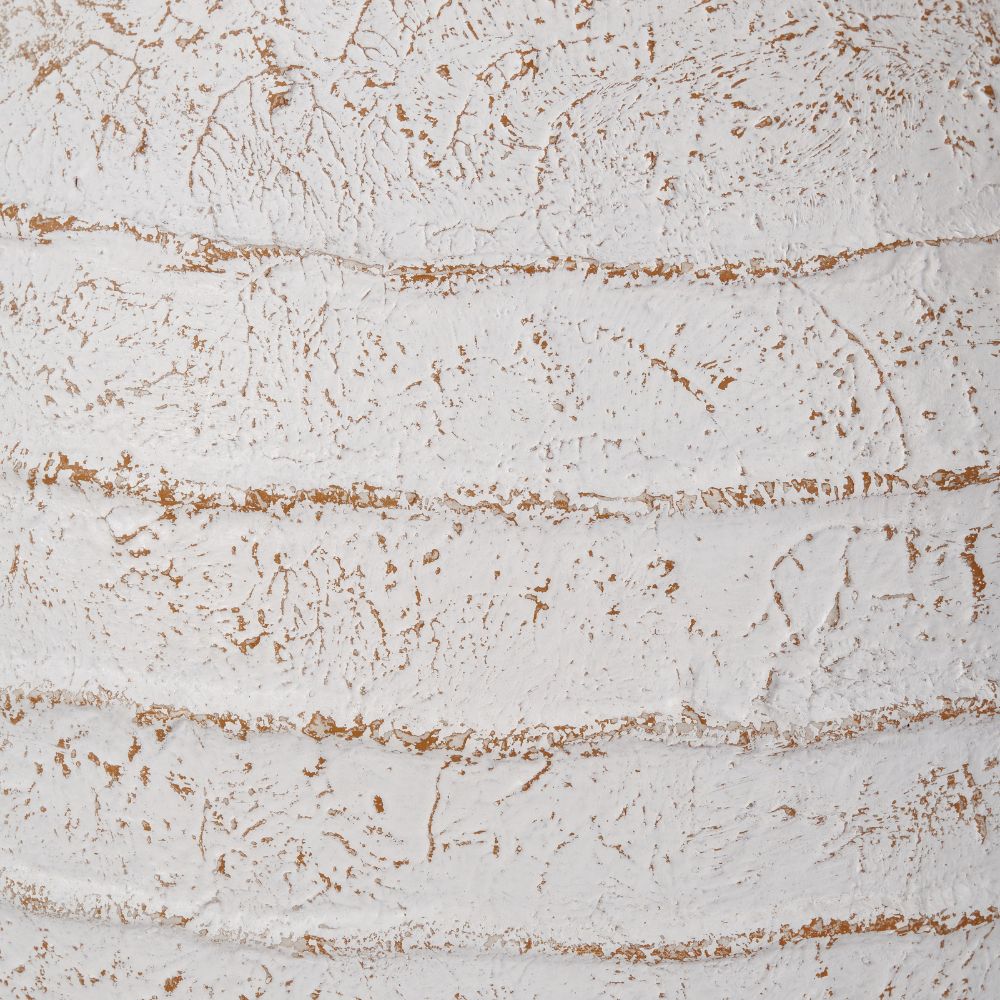 Fibrestone White Wash Decorative Ribbed Large Vase