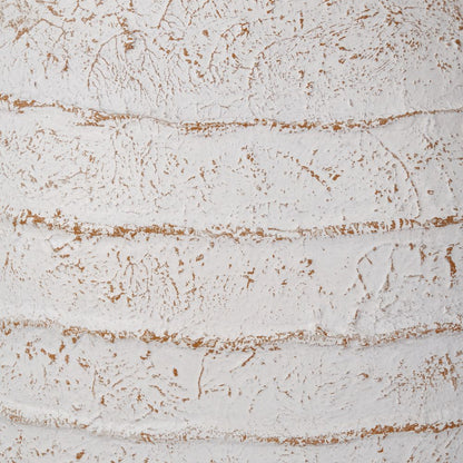Fibrestone White Wash Decorative Ribbed Large Vase