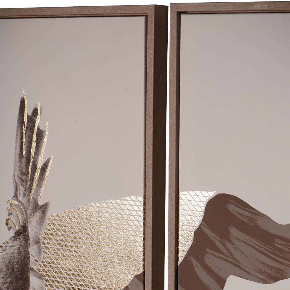 Canvas Tropical Birds 3 Piece Framed Wall Art