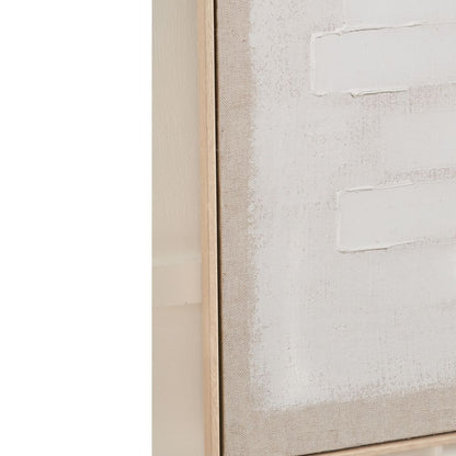 Textured Canvas White and Natural with Natural Frame