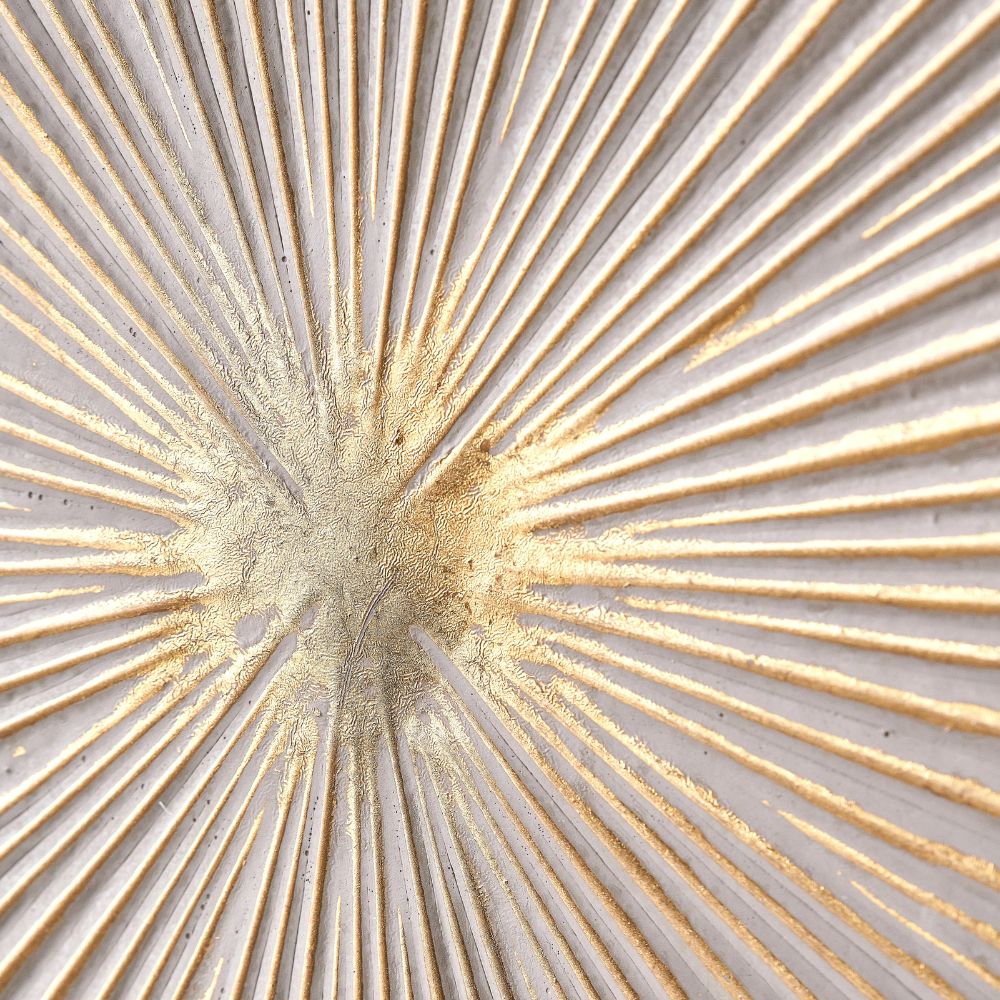 Metal White and Gold Sunburst Wall Art