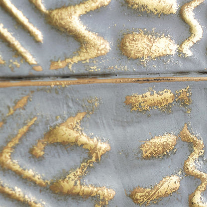 Textured Metal Antique White and Gold Wall Art
