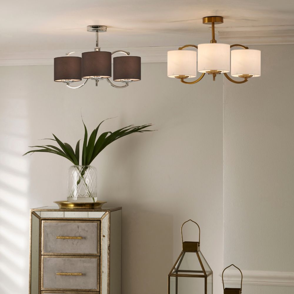 Arcadia 3 Arm Semi Flush Pendant