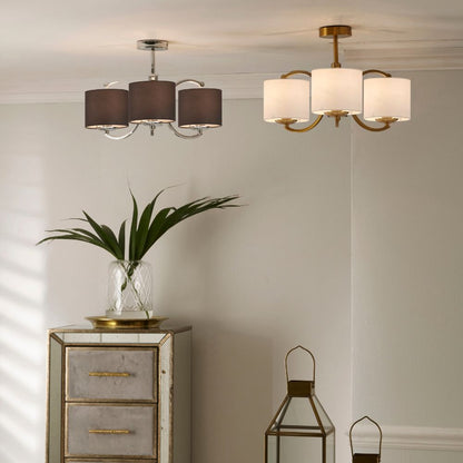 Arcadia 3 Arm Semi Flush Pendant